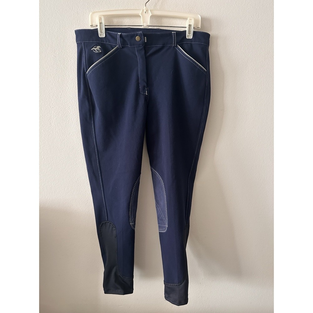 Piper By SmartPak Womens Pants Horse Riding Equestrian Breeches Navy/Gray 34R